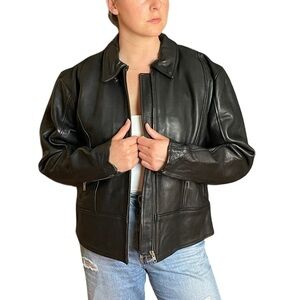 PRO RIDER HEAVY LEATHER BLACK ZIP UP VEST INSERT MOTORCYCLE MOTO BIKER JACKET
